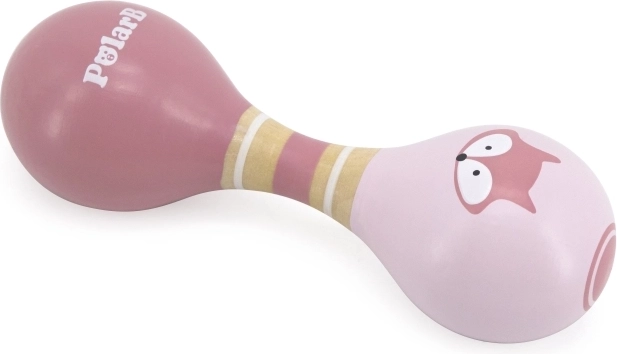 Dřevěná oboustranná rumba koule s liškou Polar B