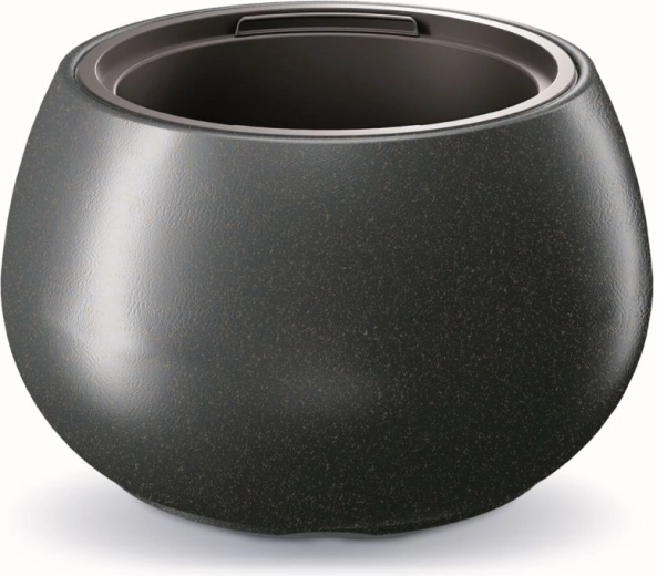 Květináč Heos Eco Wood s vložkou, antracit, průměr 43,6 cm