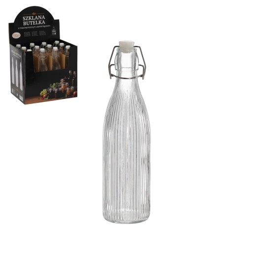 Láhev 550 ml kulatá s mechanickým uzávěrem