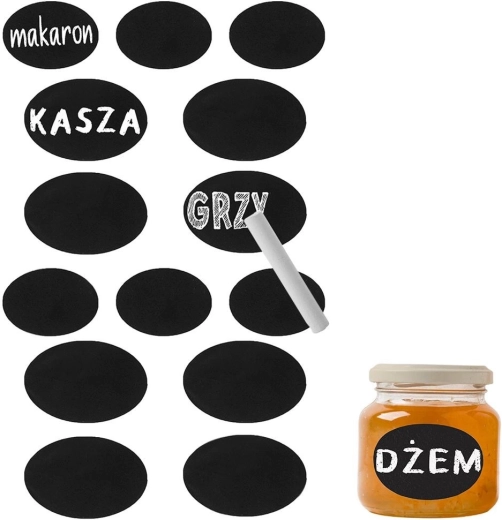 Samolepicí křídové etikety na sklenice s křídou - 14 ks