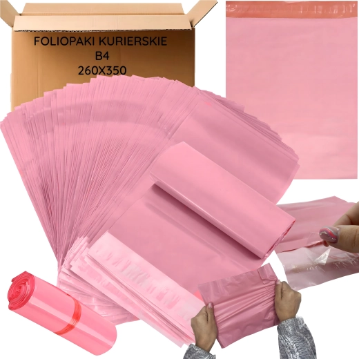Růžové kurýrní obálky B4 260 × 350 mm, 50 ks – Rozměr 260 × 350 mm