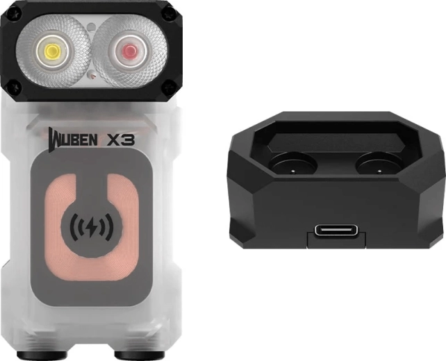Wuben X3 White kapesní svítilna 700 lm s bezdrátovým nabíjením, bílá