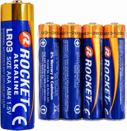 Alkalické baterie Rocket AAA LR03 1,5 V - 4 ks