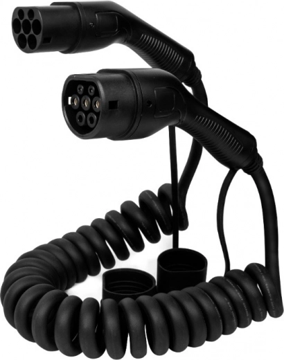 Spirálový nabíjecí kabel pro elektromobily Type 2 - 5M