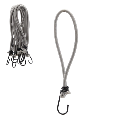 Sada elastických upínacích gum s háčky 25 cm, průměr 6 mm (25 ks)