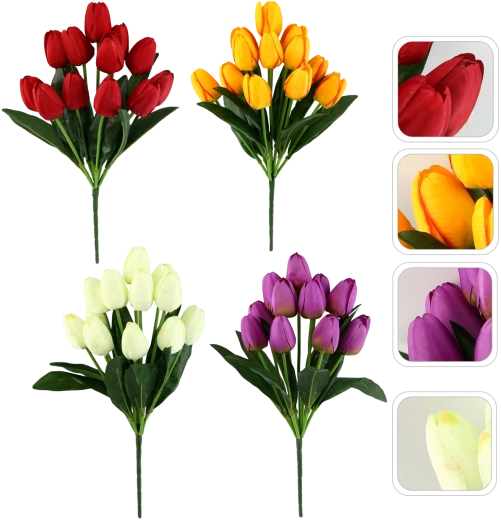Umělá kytice 12 Tulipánů mix barev 43 cm