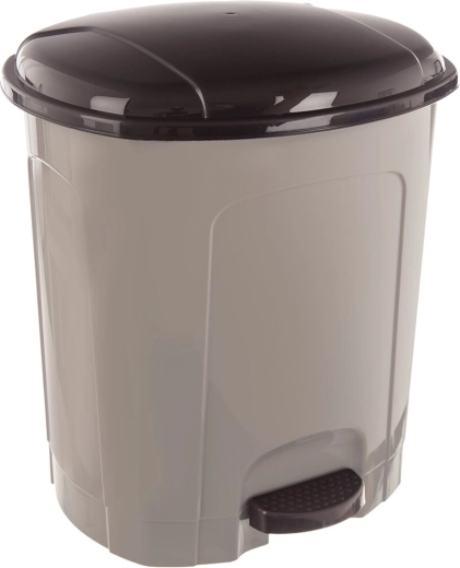 Pedálový odpadkový koš z plastu UH 11,5 l, kávově hnědý
