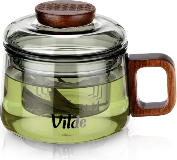 Skleněný hrnek se sítkem na čaj 240 ml