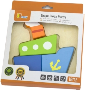 Viga první dřevěné mini puzzle – loď