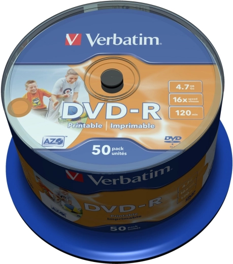 Verbatim DVD-R Wide Inkjet Printable 4,7 GB 16x - 50 ks