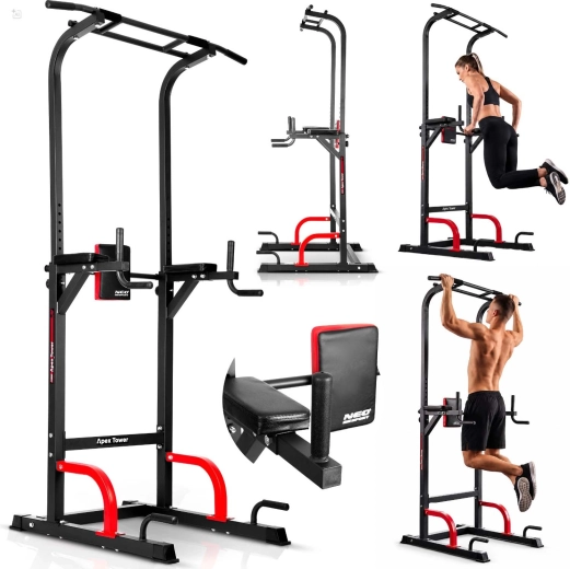 Neo-Sport apex tower volně stojící hrazda s bradly na dipy, nosnost 150 kg
