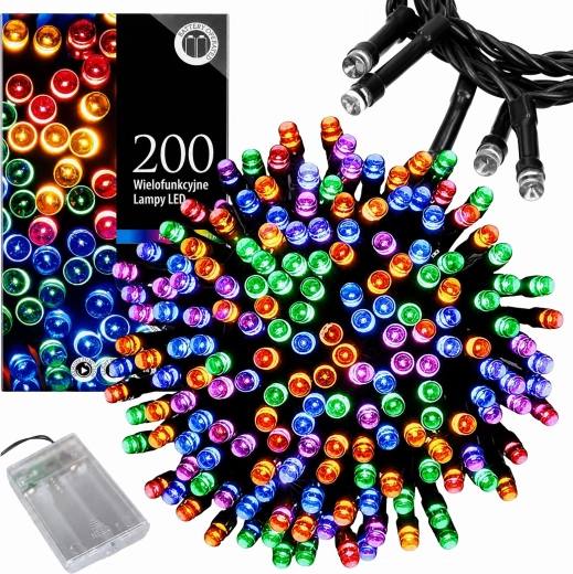 Vánoční LED světelný řetěz 20 m, 200 RGB diod - 1 kus