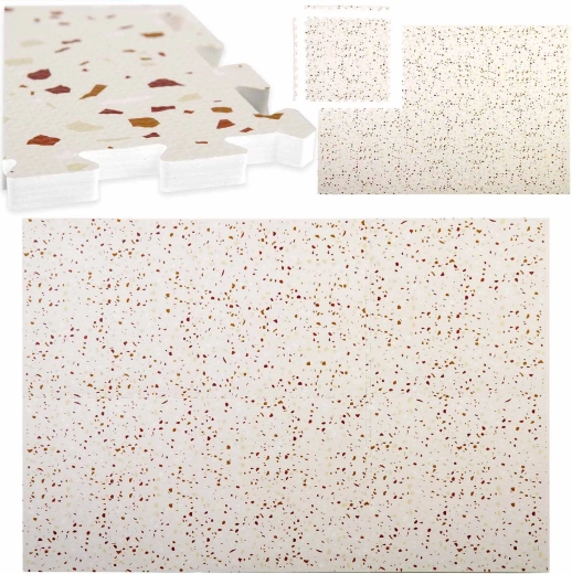 Pěnová puzzle podložka Ricokids terrazzo 175 × 118 cm - 6 ks