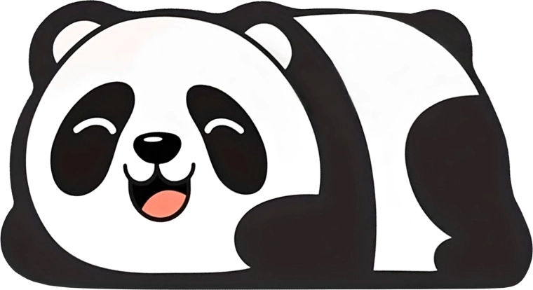 Koupelnová protiskluzová podložka z diatomitu Panda 60 × 40 cm - 1 kus