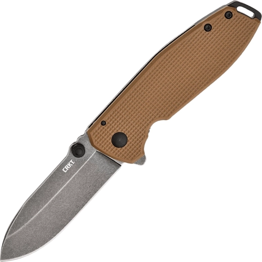 CRKT Squid XM hnědý kapesní nůž 7,5 cm, Black Stonewash, G10