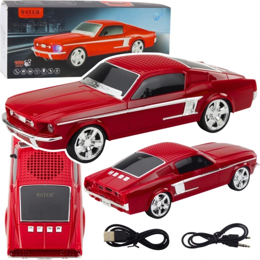 Bezdrátový reproduktor WSTER ve tvaru auta s LED světly