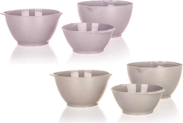 Šlehací mísy sada 3 díly plast mix barev 1–3 l