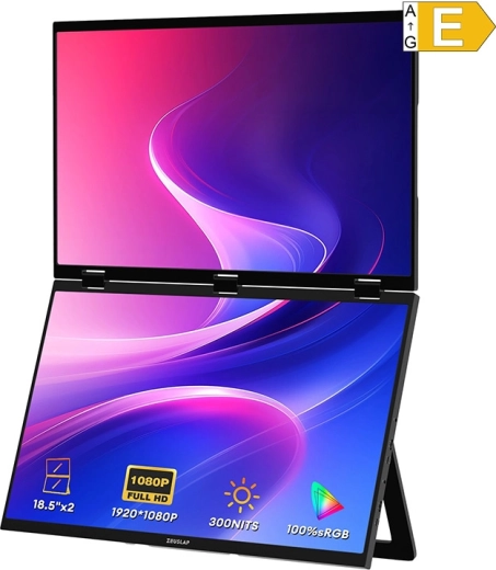 Zeuslap Z18W přenosný duální monitor 2× 18,5" Full HD