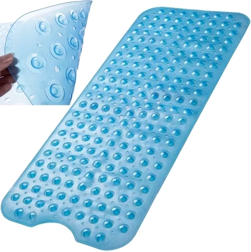 Protiskluzová koupelnová podložka RUHHY 100 × 40 cm, modrá