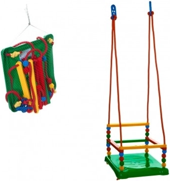 Plastová houpačka s ohrádkou 35 × 34 cm, nosnost 40 kg – Zelená