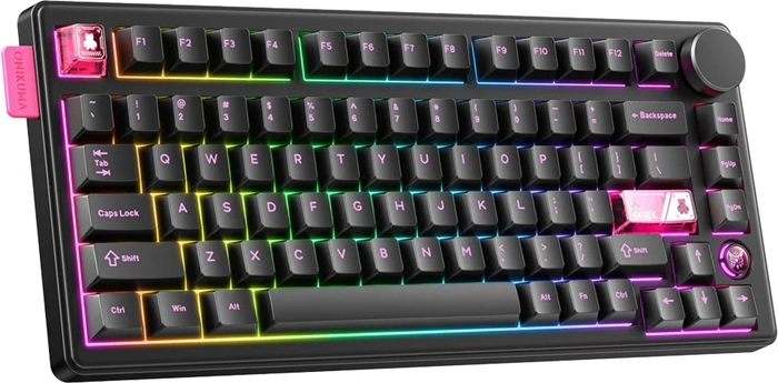Mechanická herní klávesnice onikuma mt706, bezdrátová i kabelová, rgb, czerná