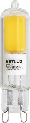 LED žárovka RETLUX G9 2,2 W teplá bílá