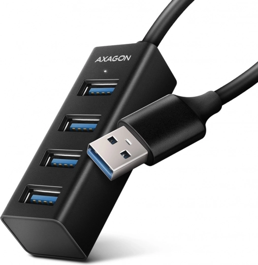 Axagon HUE-M1A mini kovový USB hub 4portový USB 3.2 Gen 1 s kabelem 20 cm