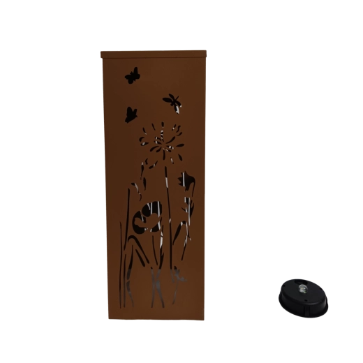 Solární kovový lampion cihlový 45 cm LED