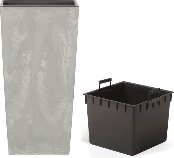 Květináč URBI Square Beton Effect s vkladem 14 cm