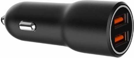 duální USB-A auto nabíječka QC3.0 36W černá