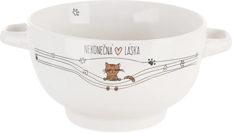 Keramická miska Nekonečná láska s motivem kočky 14 cm