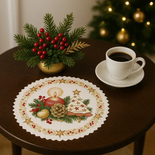 Kulaté vánoční papírové ubrousky na prostírání 36 cm (6 ks)