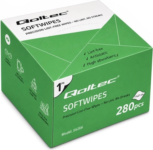 Qoltec bezprašné utěrky pro optická vlákna 280 ks