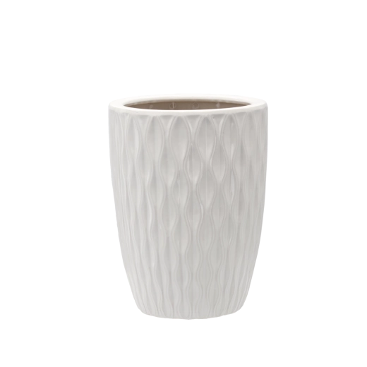 Keramický obal na květináč bílý lesk 24,5 × 24,5 × 33 cm