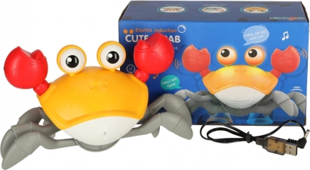 Interaktivní lezoucí krab s hudbou na USB – Červená