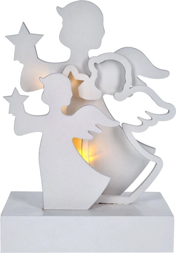 Solight led vánoční stromek dřevěný bílý - 1 kus