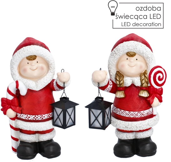 Vánoční figurka dítěte s LED lampionem 40 cm - 1 kus