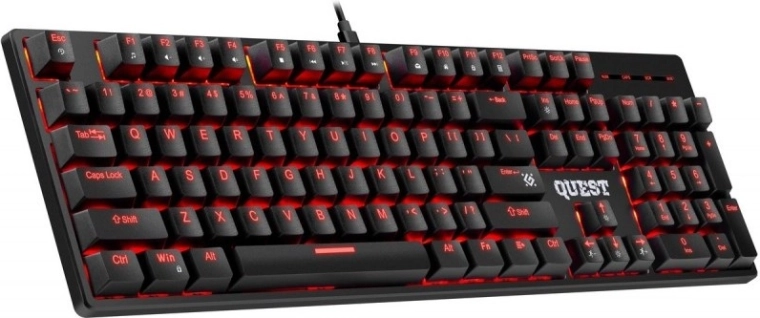 Mechanická herní klávesnice Quest GK‑596 s RGB a anti‑ghostingem