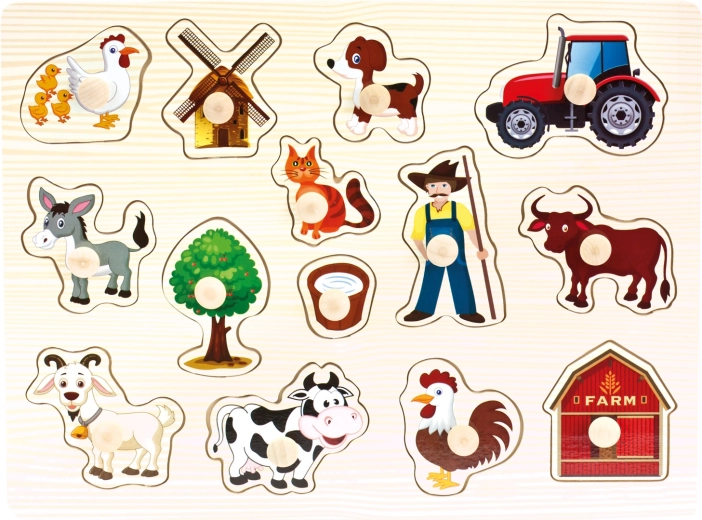 Bino dřevěné puzzle farma