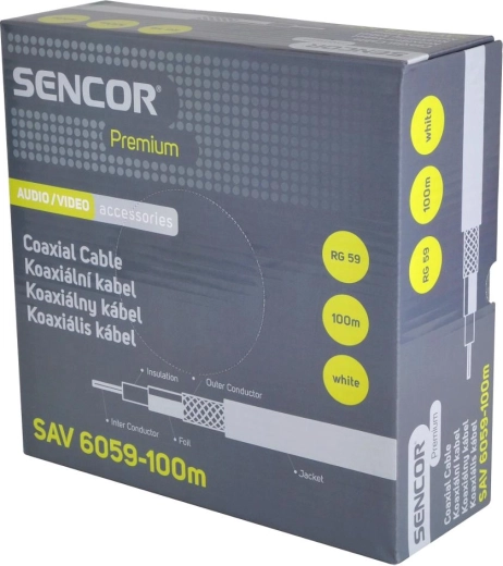 Sencor koaxiální kabel RG-59, 100 m