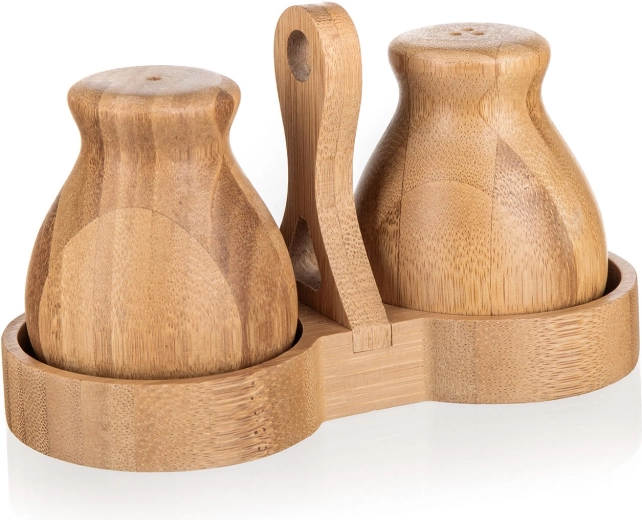 Bambusová slánka a pepřenka se stojánkem BRILLANTE Bamboo