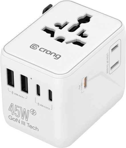 5× USB portů + AC zásuvka pro další zařízení