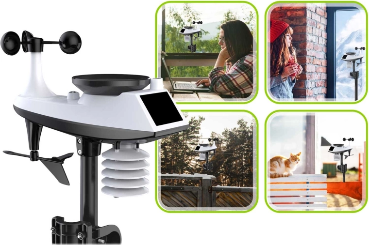 Kompletní venkovní multisenzor s větroměrem a srážkoměrem