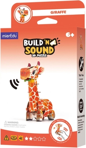 Puzzle 3D MierEdu postav a poslouchej – žirafa