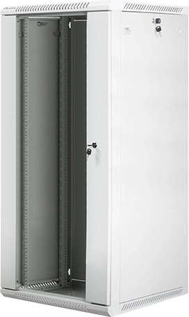 Nástěnná instalační skříň 19'' 27U 600x600 mm šedá skleněné dveře
