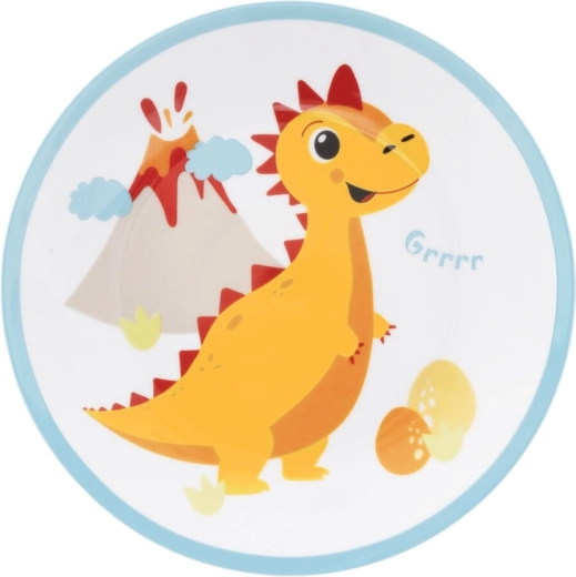 Dětský mělký porcovací talíř DINO 21 cm - 1 kus