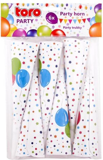 Papírové párty trubky 19 cm, 6 ks