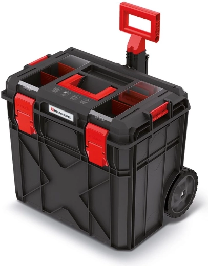 Pojízdný kufr na nářadí X-Block s teleskopickou rukojetí, černý