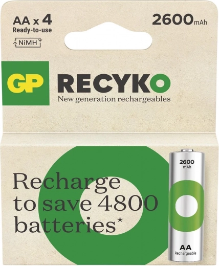 Sada akumulátorů AA/R6 Ni-MH GP ReCyko 2600mAh 4ks