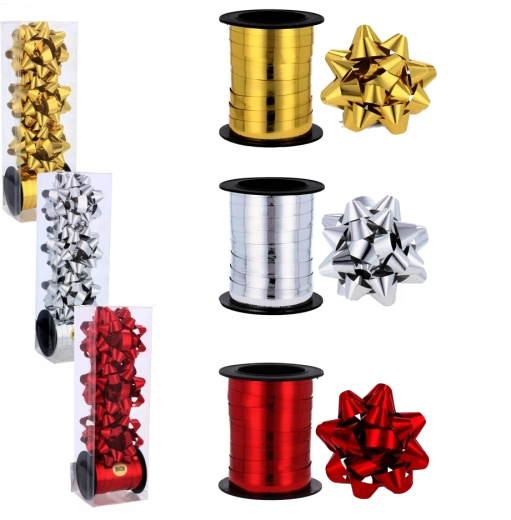 Dárkovací sada – stuha 20 m a mašličky 6 cm